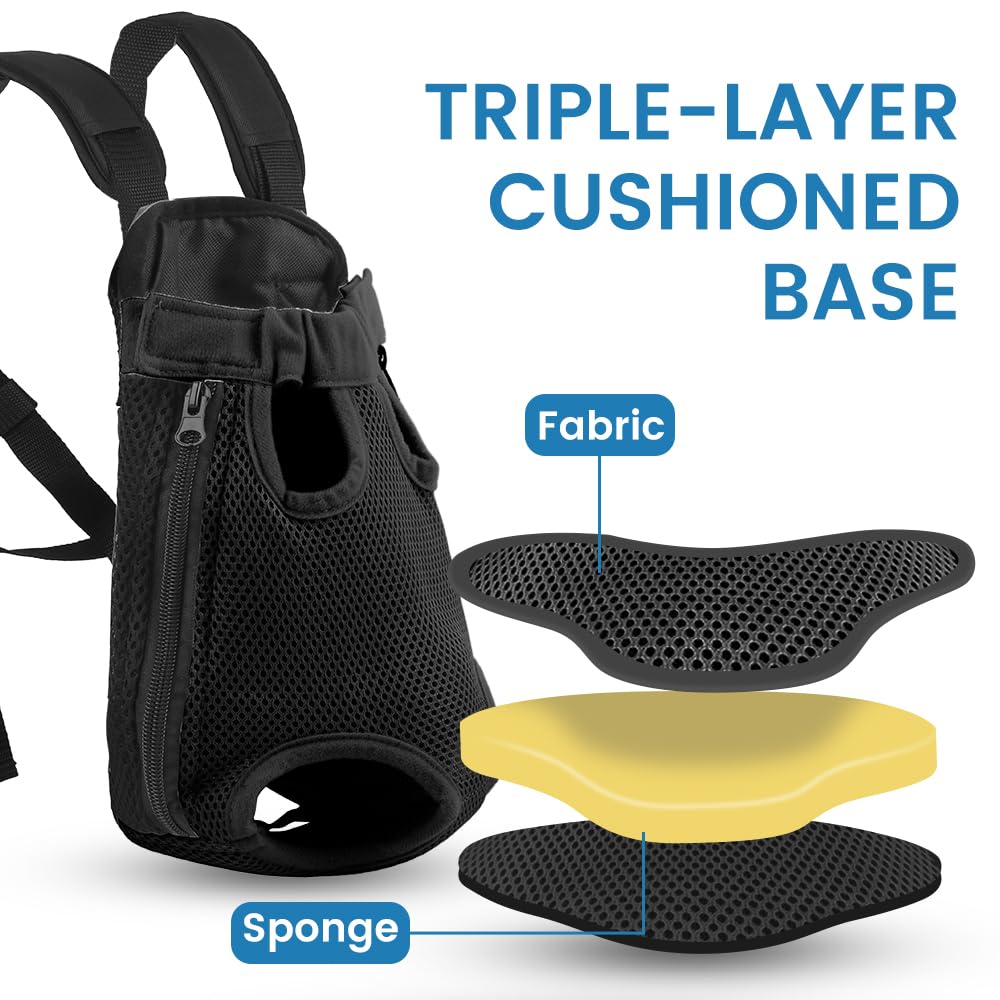 Mosago dog backpack legs-tail-out view demonstrates natural comfort in movement.