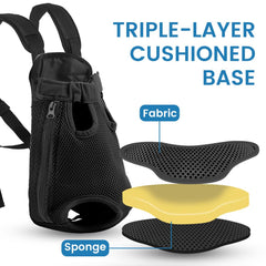 Mosago dog backpack legs-tail-out view demonstrates natural comfort in movement.