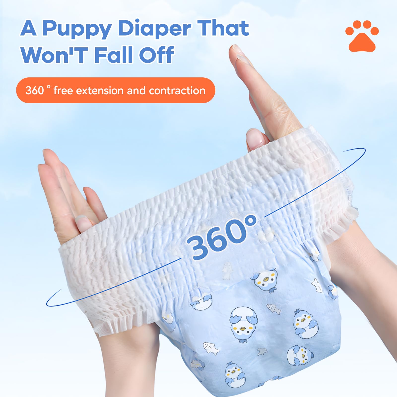 Breathable non-woven fabric in Mosamart diaper keeps pet comfortable.