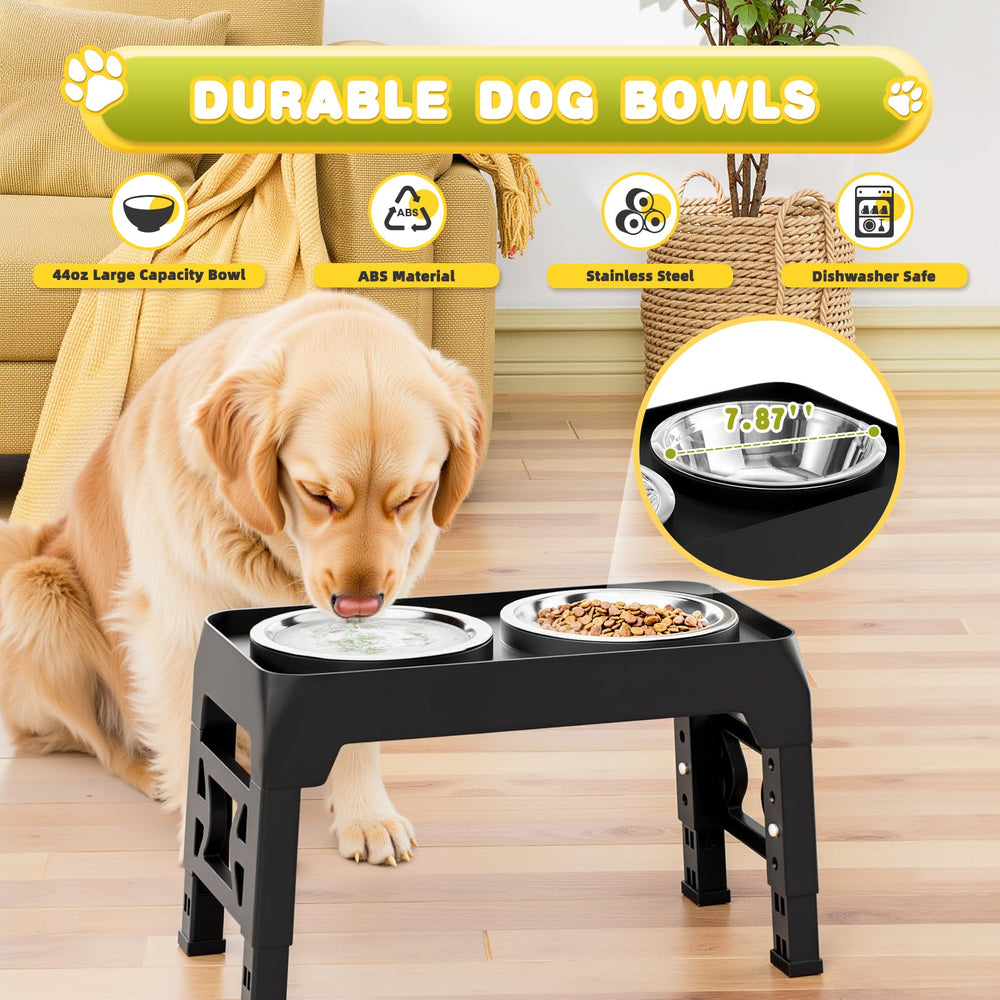 Moserein elevated dog bowls detachable bowls simplify cleaning and refilling routines.