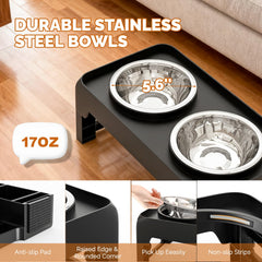 Moserein adjustable height options 2.6 and 5.3 inches for comfortable feeding