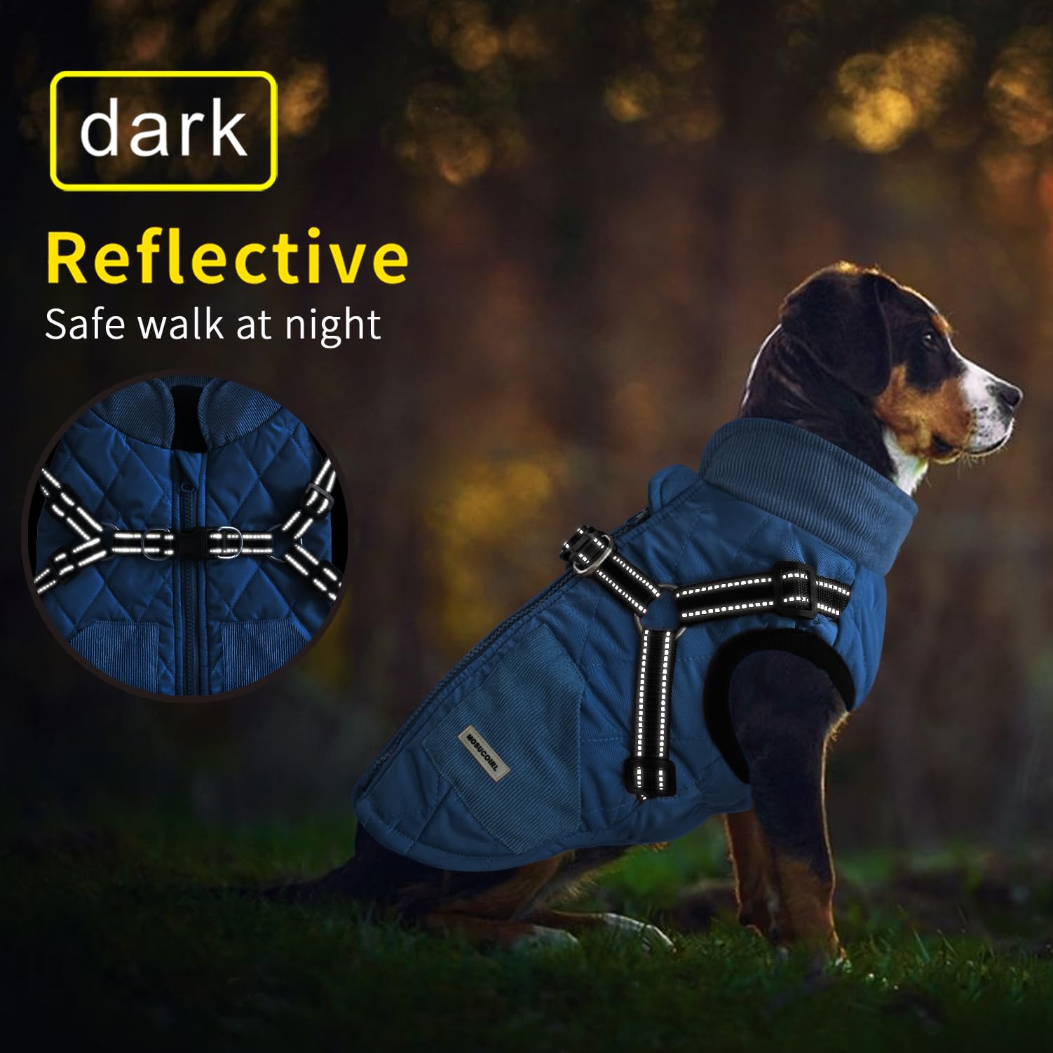 Mosucoirl Warm Dog Coat compact design indicating easy packing and storage.