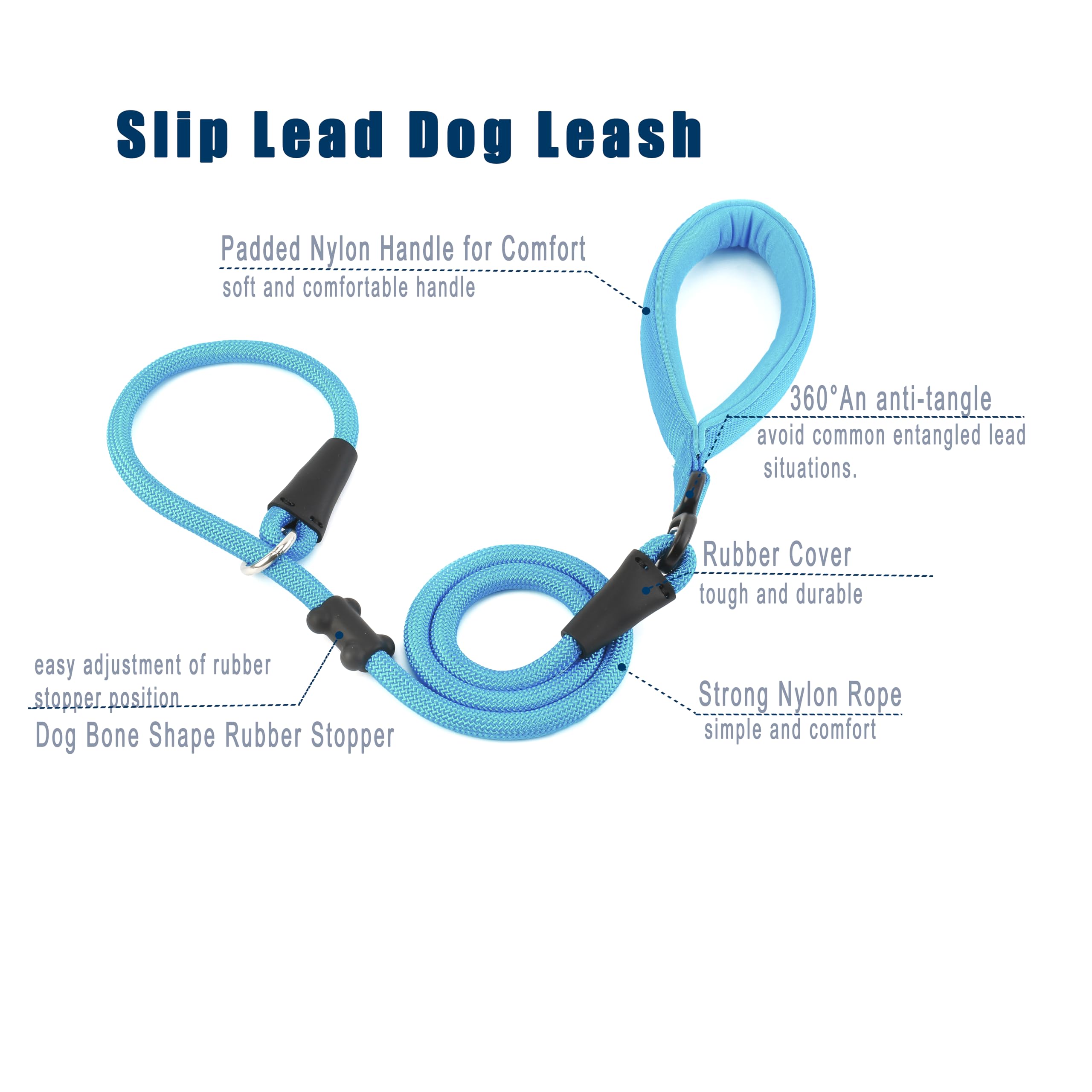 MoTaity slip lead features rubber stopper for secure training sessions