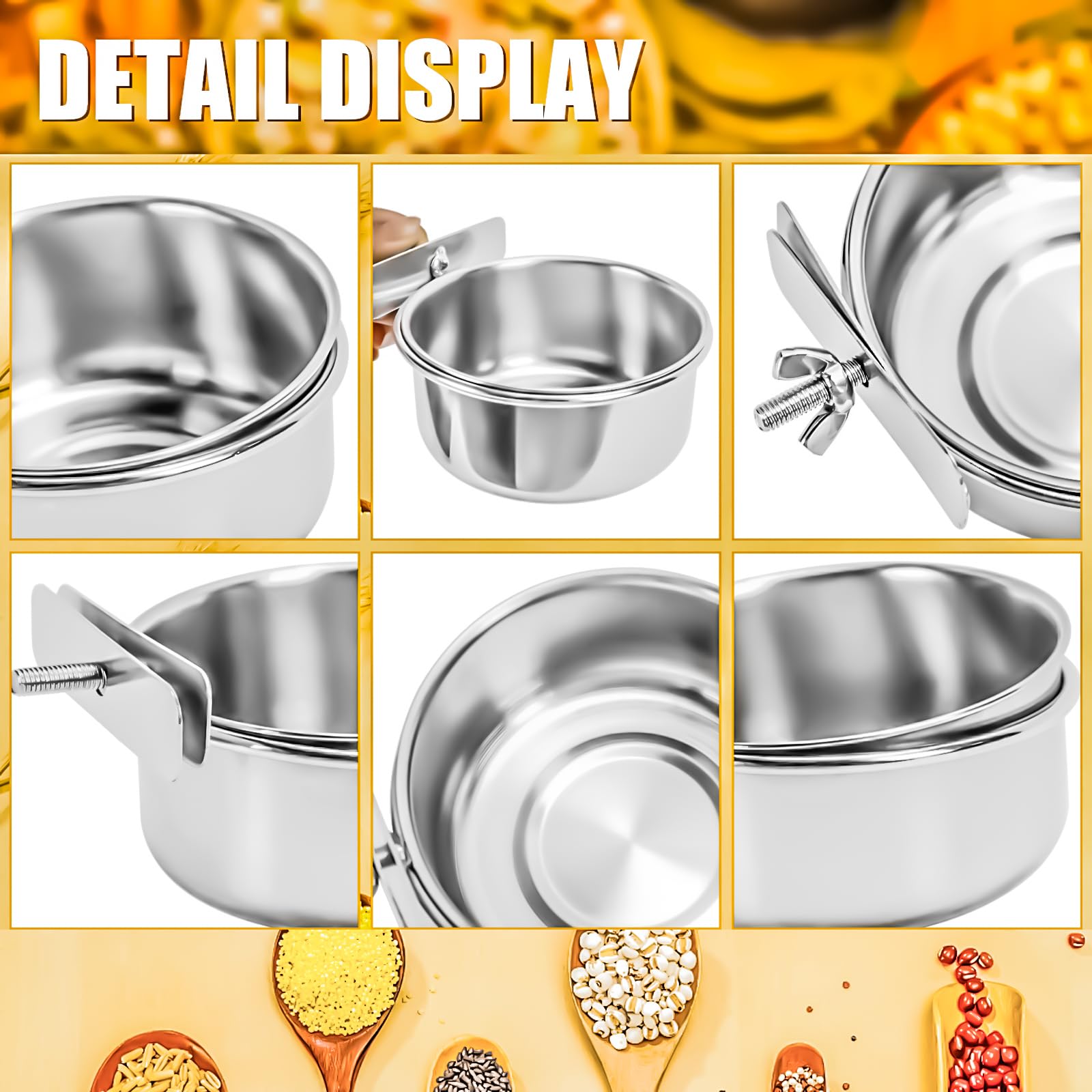 MotBach bird-cage mount bracket keeps bowls steady during active moments.