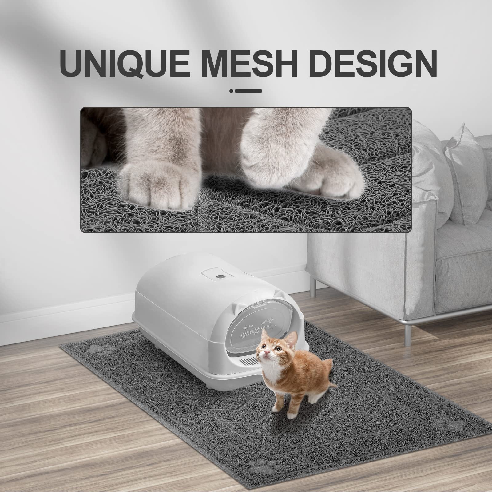 Motsamla Cat Litter Mat 35x24 easy-clean design for shake-off and rinse maintenance