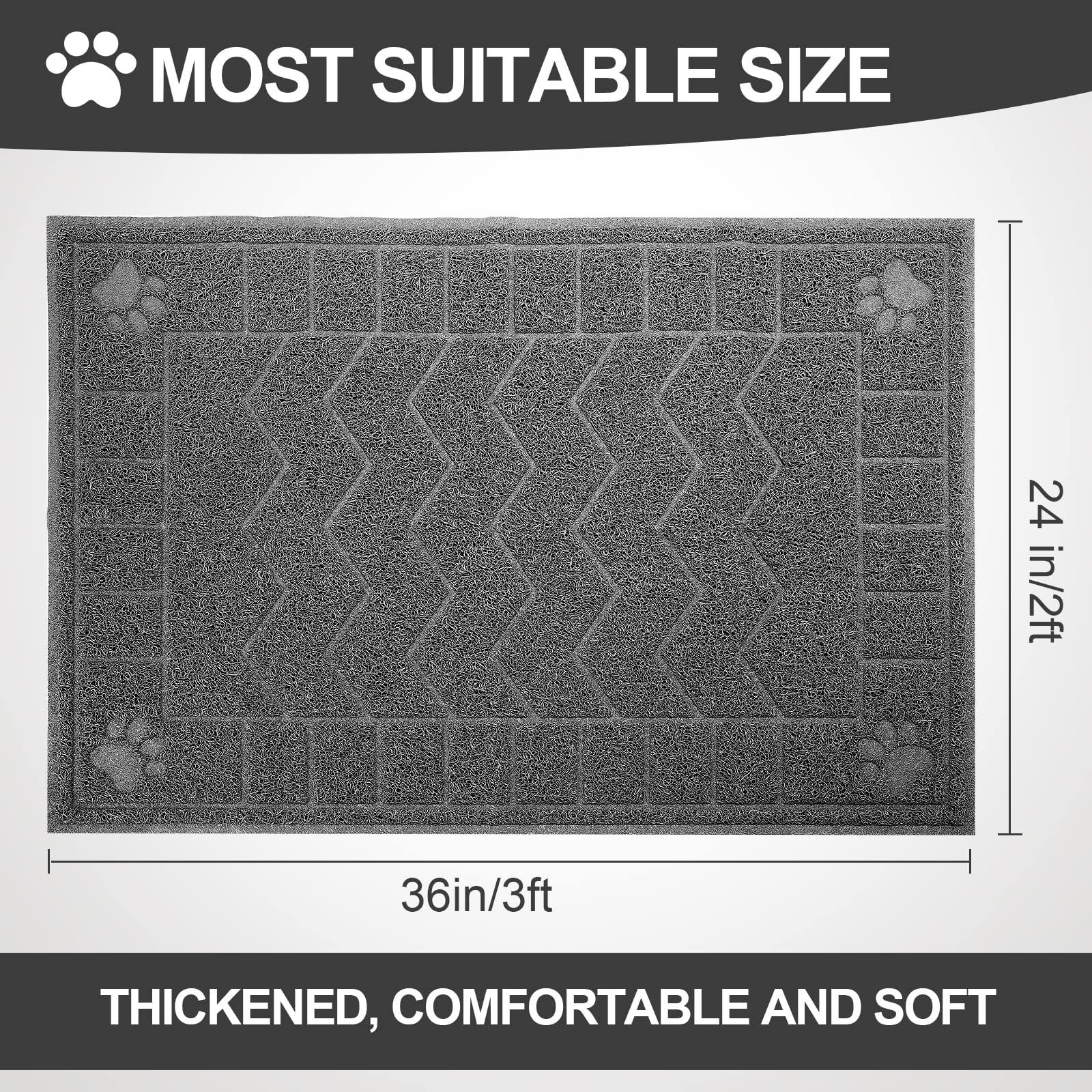 Motsamla Cat Litter Mat 35x24 mesh-trap closeup highlights litter capture and quick cleaning