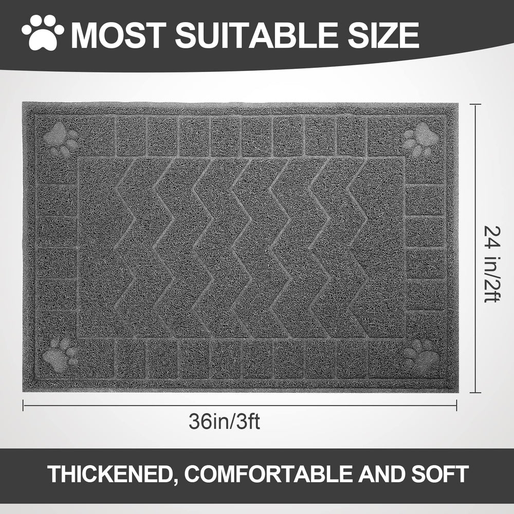 Motsamla Cat Litter Mat 35x24 mesh-trap closeup highlights litter capture and quick cleaning