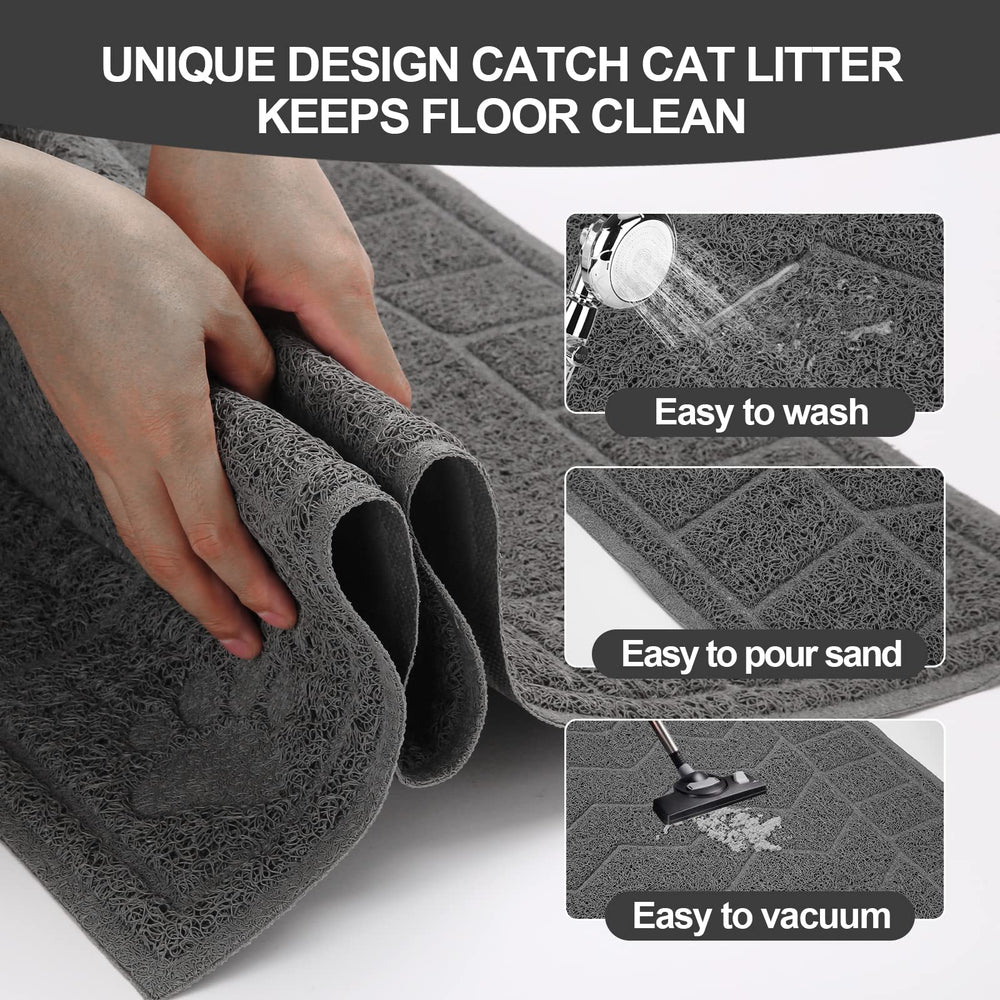 Motsamla Cat Litter Mat 35x24 waterproof surface protects floors from moisture