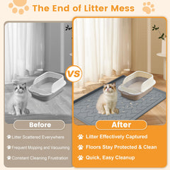 Motsamla easy-clean surface traps litter for quick cleanup.