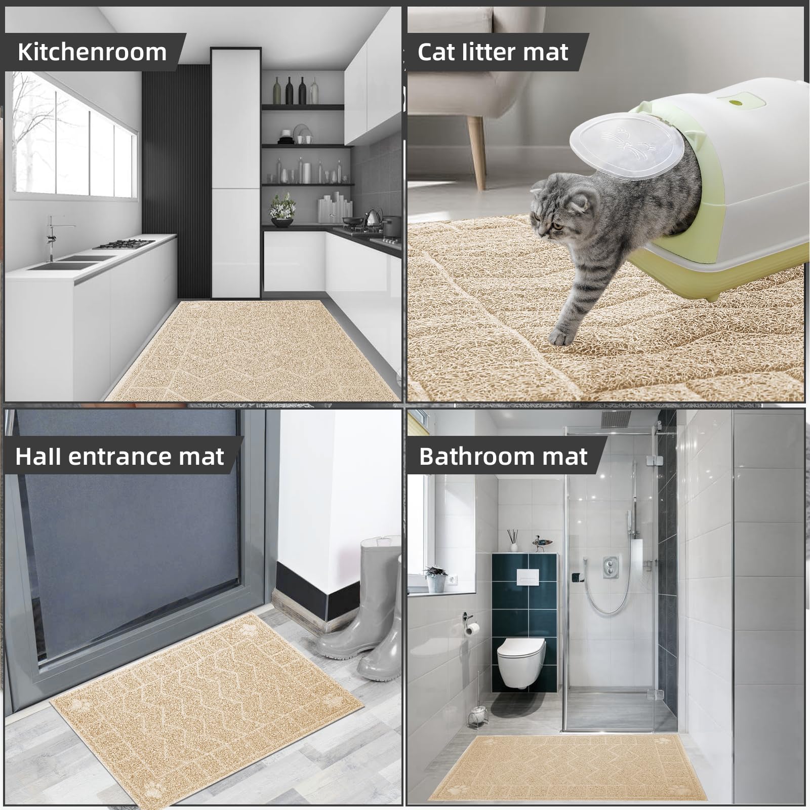 Motsamla easy-clean mat can be shaken, vacuumed, or rinsed