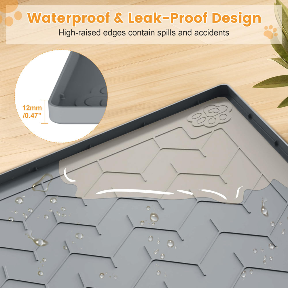 Motsamla multi-use mat doubles as bowl mat and door mat.