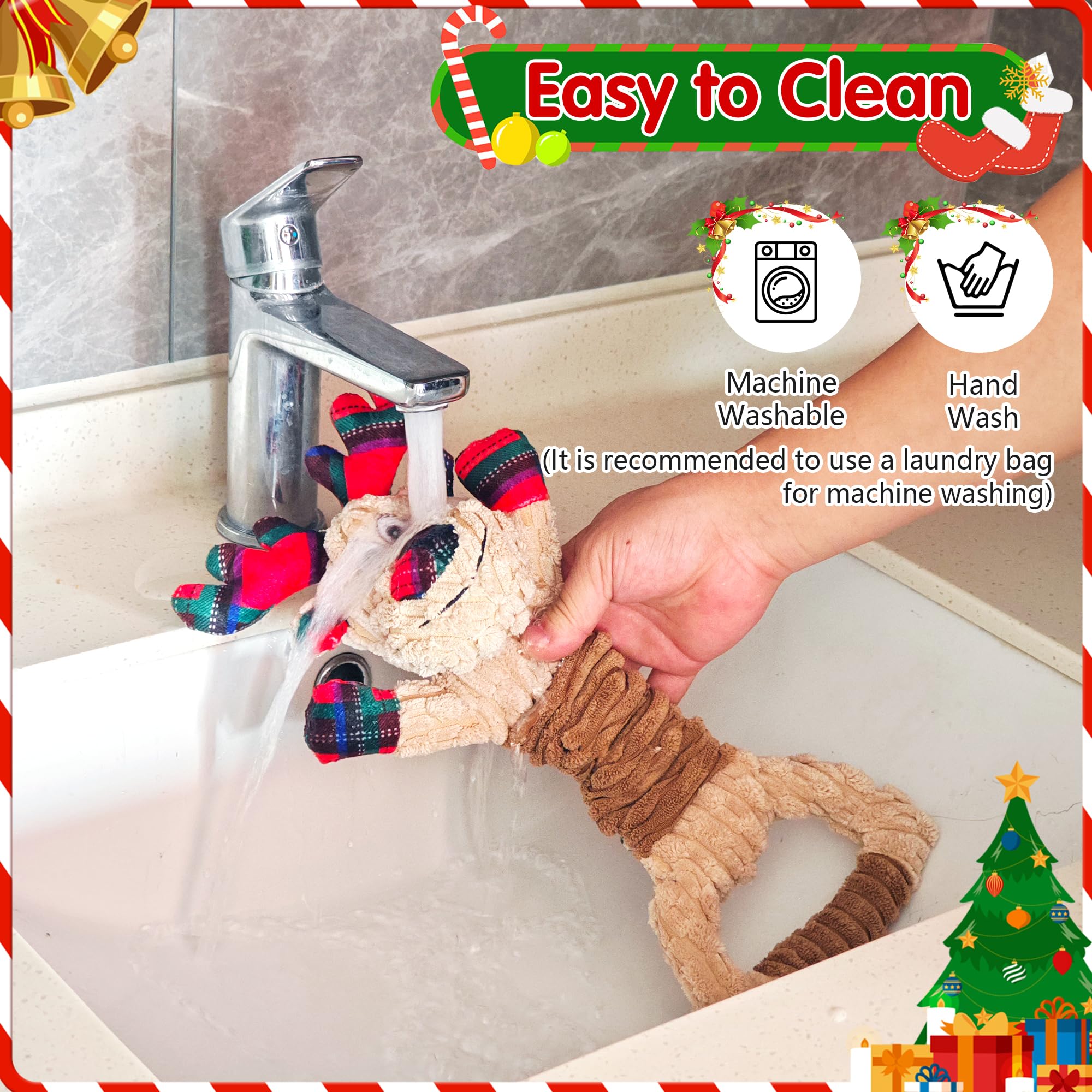 Motsamla interactive dog toy with squeak and crinkle for extended play sessions.