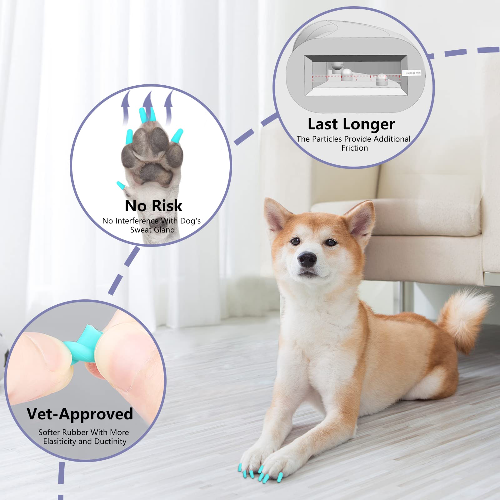 Mottalio Nail Grippers on a dog's paw with soft, lightweight wear