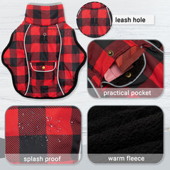 MOTZABO dog winter coat turtleneck design protects the neck from cold wind.