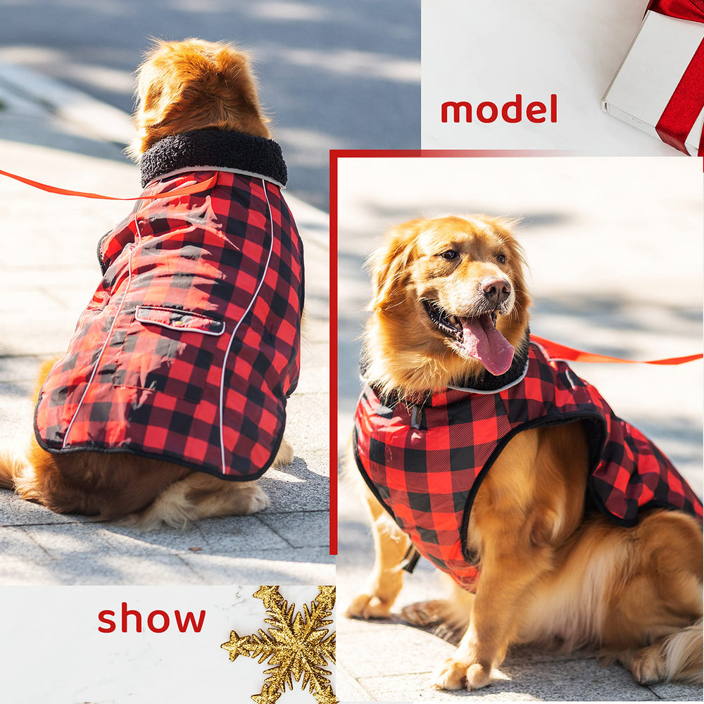 MOTZABO dog coat reflective strip image enhances visibility for night walks.