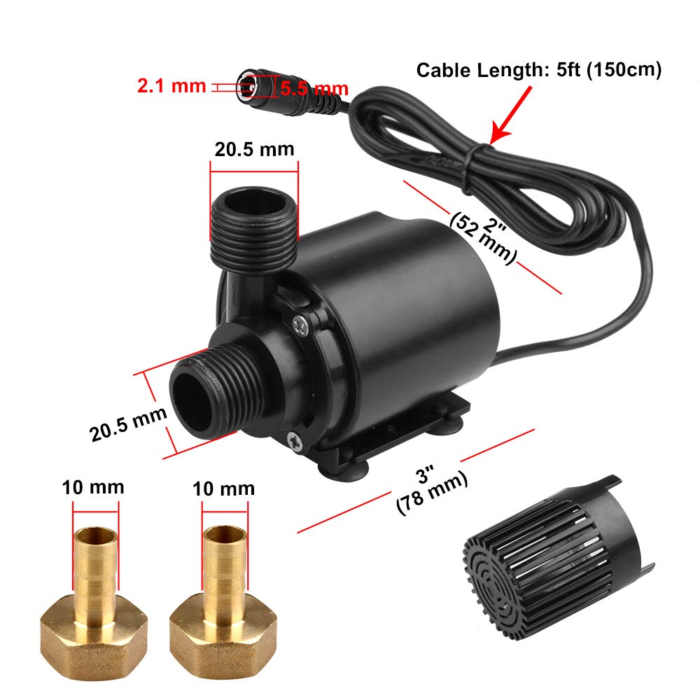 MOUNTAIN_ARK DC12V pump outlet 20.5 mm supports easy hose connections.