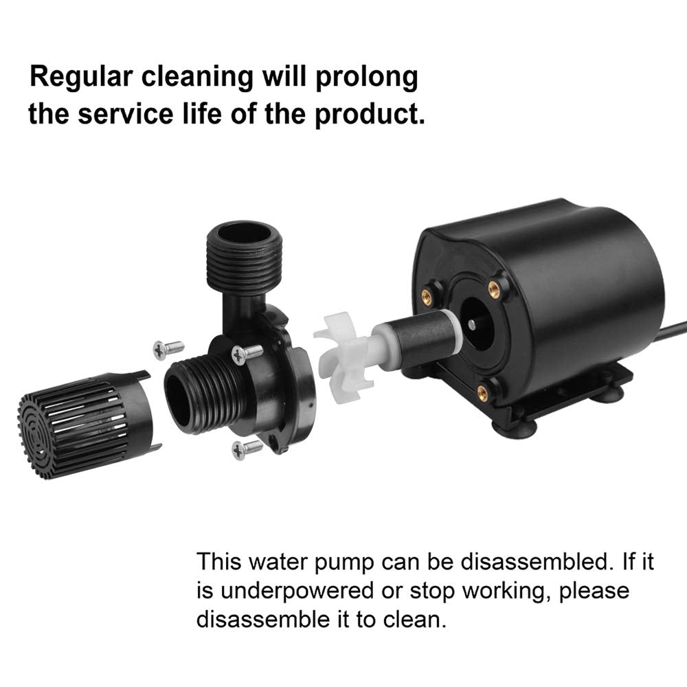 MOUNTAIN_ARK pump with adjustable flow helps tailor fountain output.