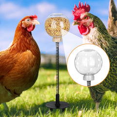 Moyardow Peck Toy removable track ball showcases durable metal construction for outdoor coops
