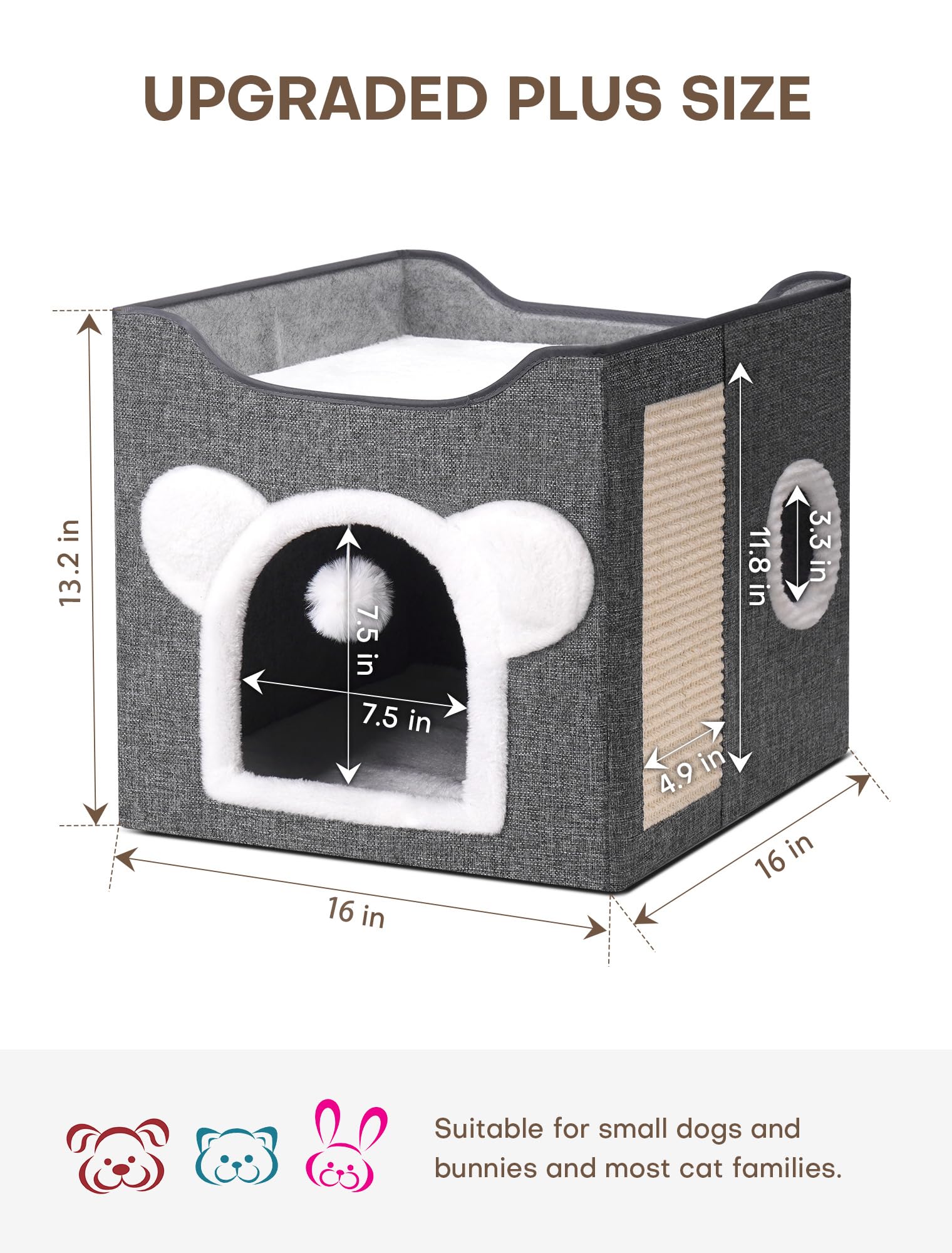 MOYLLOG cat cave with fluffy ball invites play and engagement during downtime.