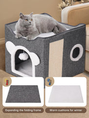 MOYLLOG foldable design keeps the cat bed portable and easy to store.