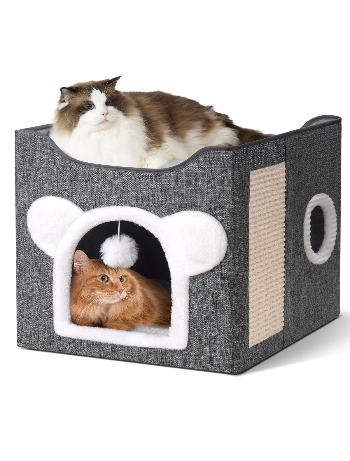MOYLLOG cat house interior view shows a cozy den for quiet, secure lounging.