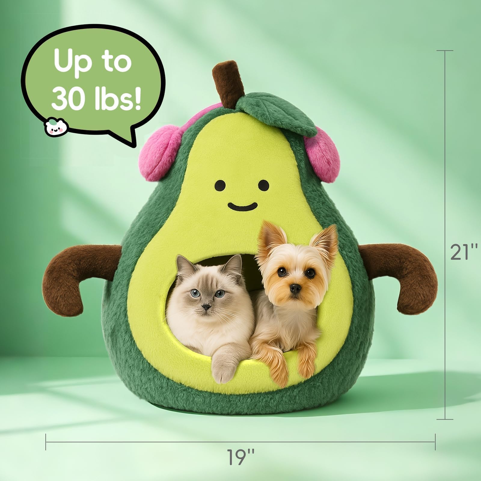 MOYMO avocado cat bed reversible cushion with cool and plush sides