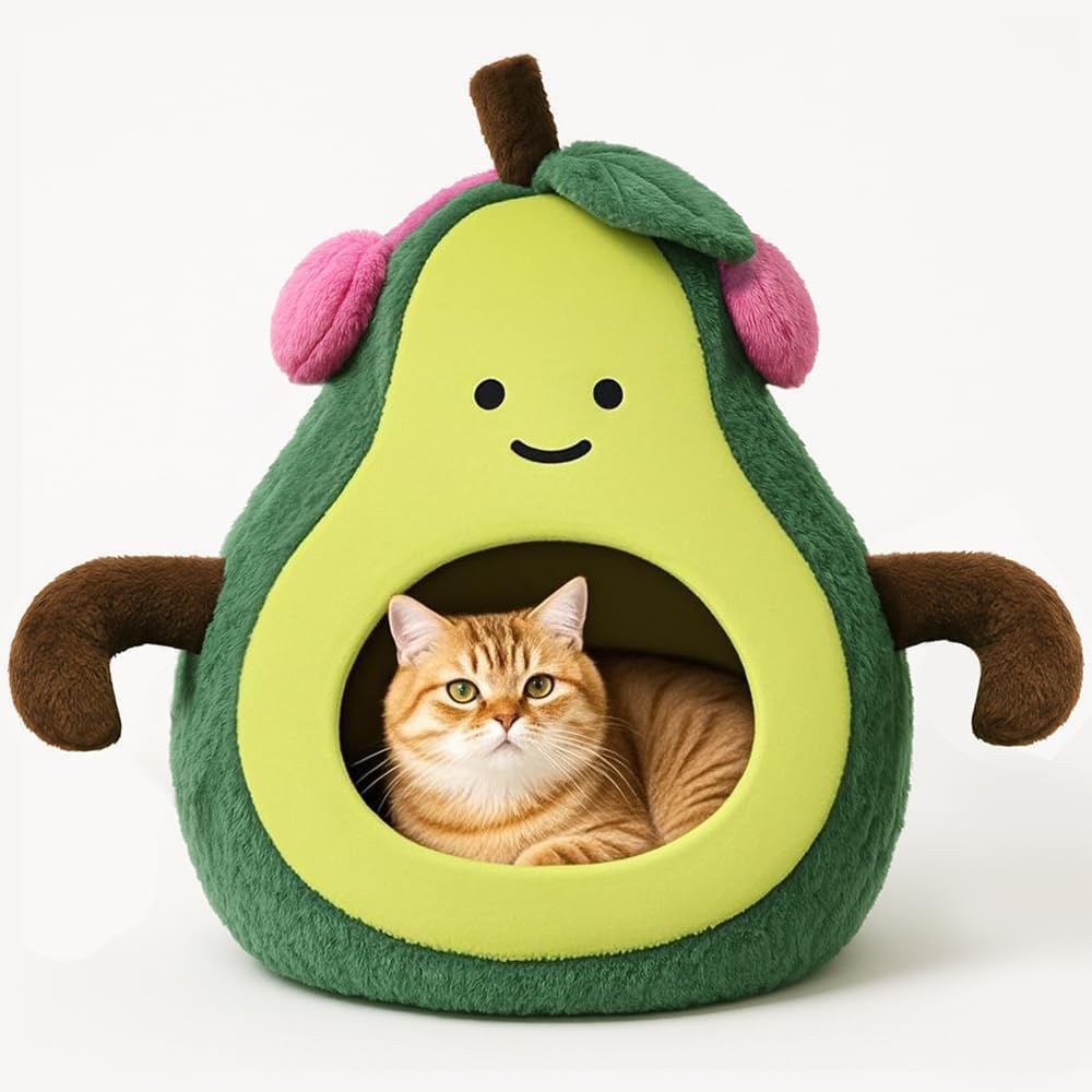 MOYMO avocado cat cave front view for cozy hideaway and nap-ready space