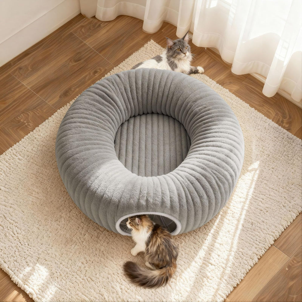 MOYMO cat-tunnel-christmas-tree-skirt-design image adds festive home charm.