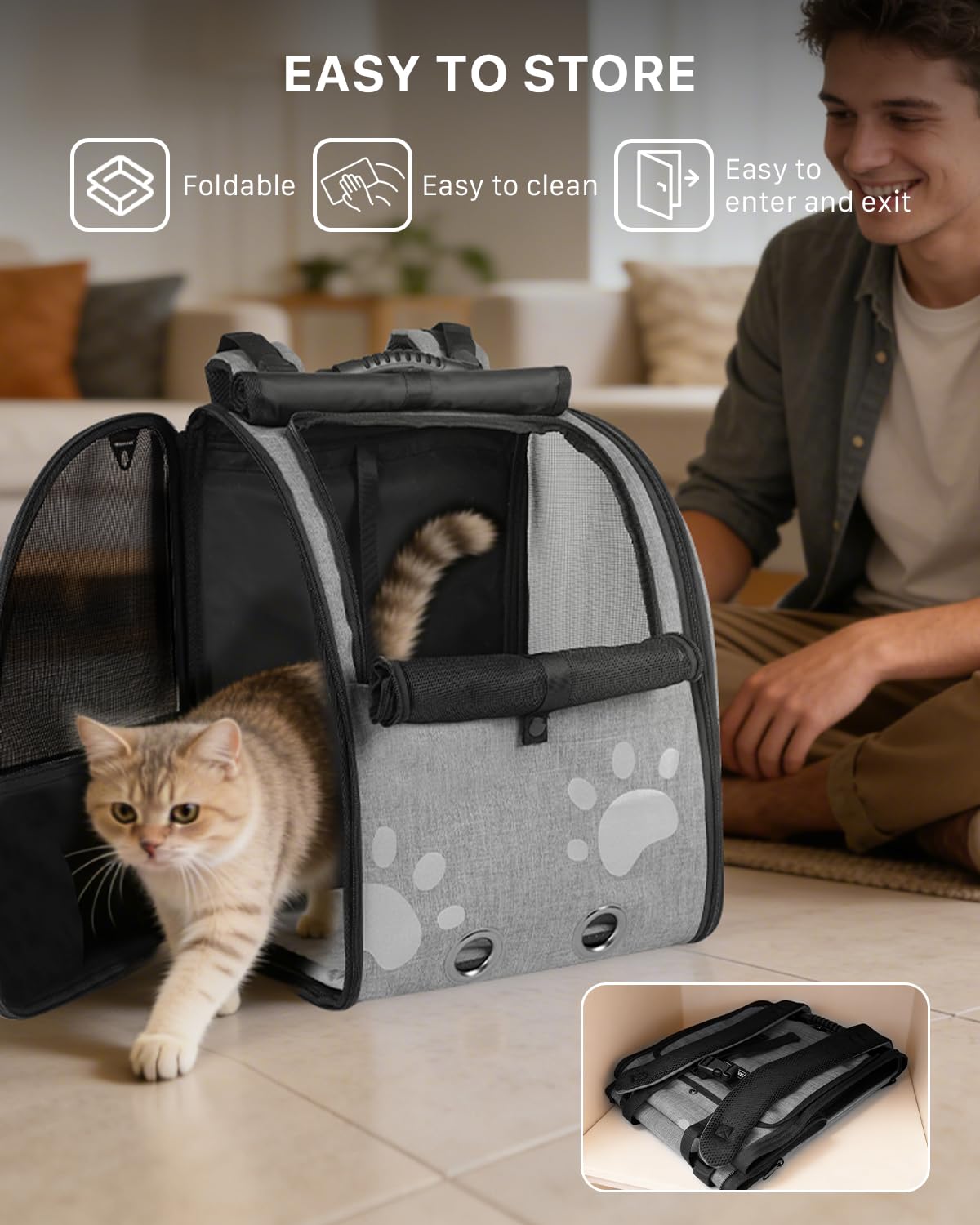 Moysoon cat backpack adjustable straps focus on ergonomic fit to reduce shoulder strain.