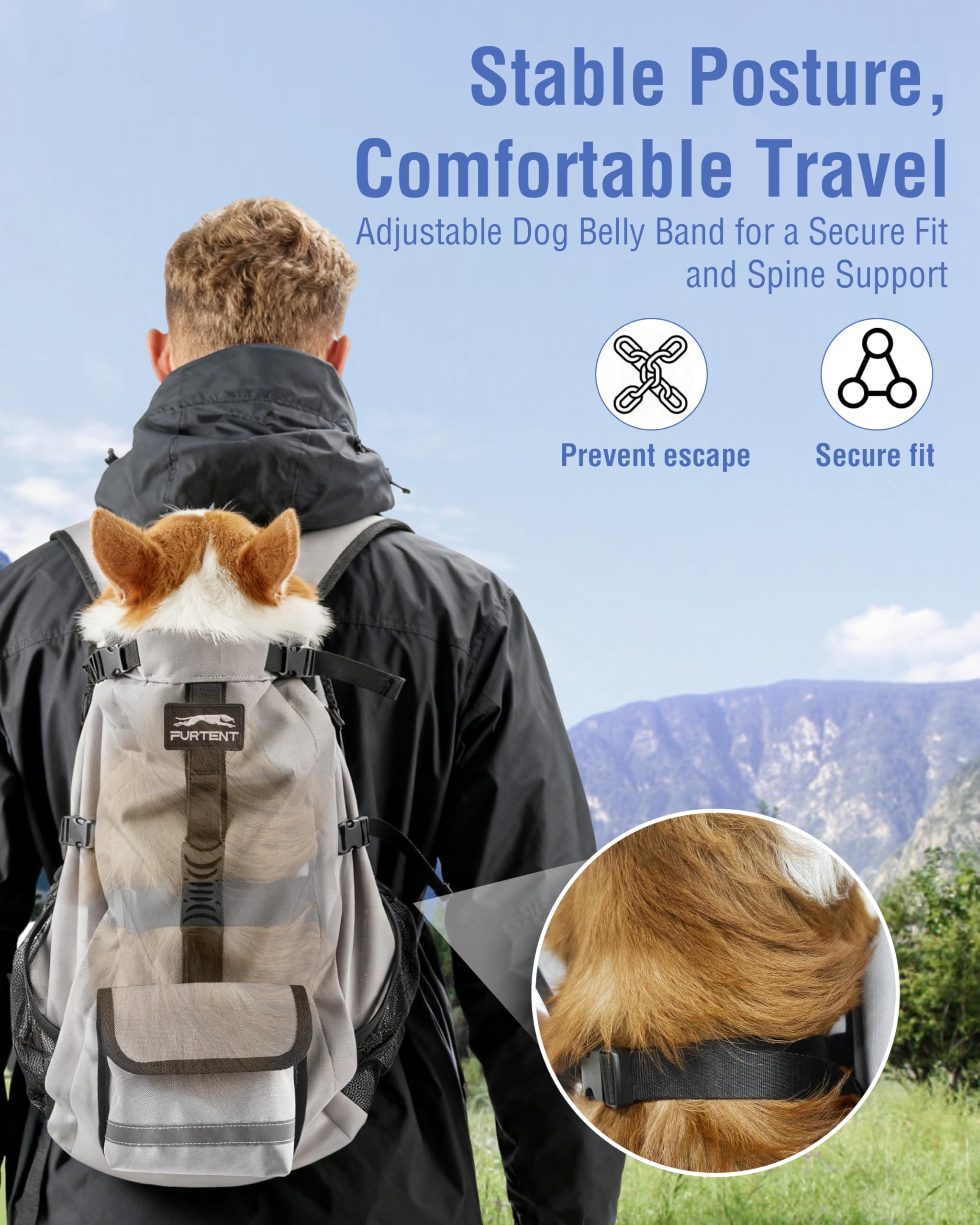 Moysoon detachable waist bag with the dog backpack for snacks and small essentials.