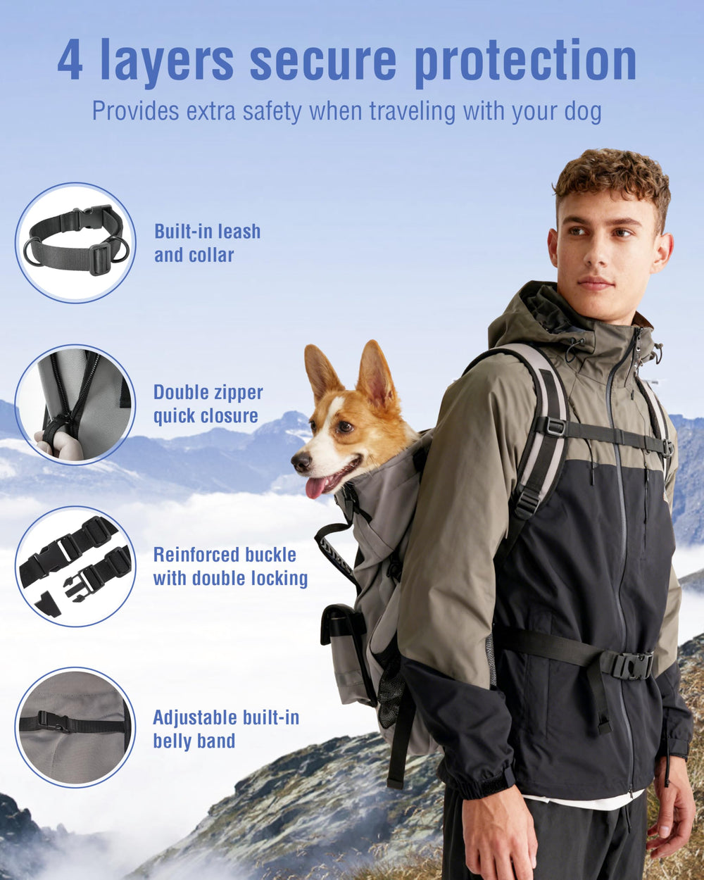 Moysoon padded-straps-backpack secures comfort with ergonomic waist belt and breathable straps.