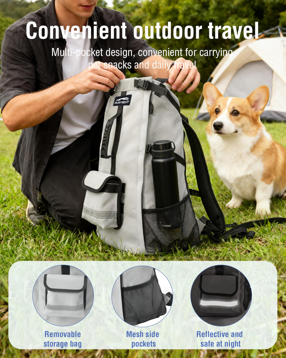 Moysoon secure internal tether and dual-zipper closure keep dogs contained.