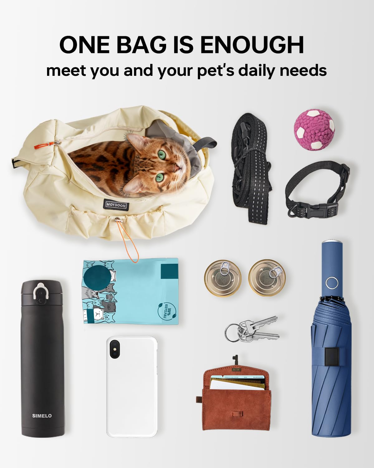 Moysoon Puppy Sling Carrier is ideal for daily commutes and countryside strolls