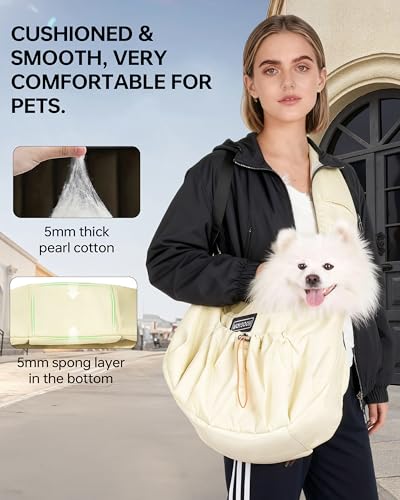 Moysoon Puppy Sling Carrier waterproof fabric protects against rain during walks