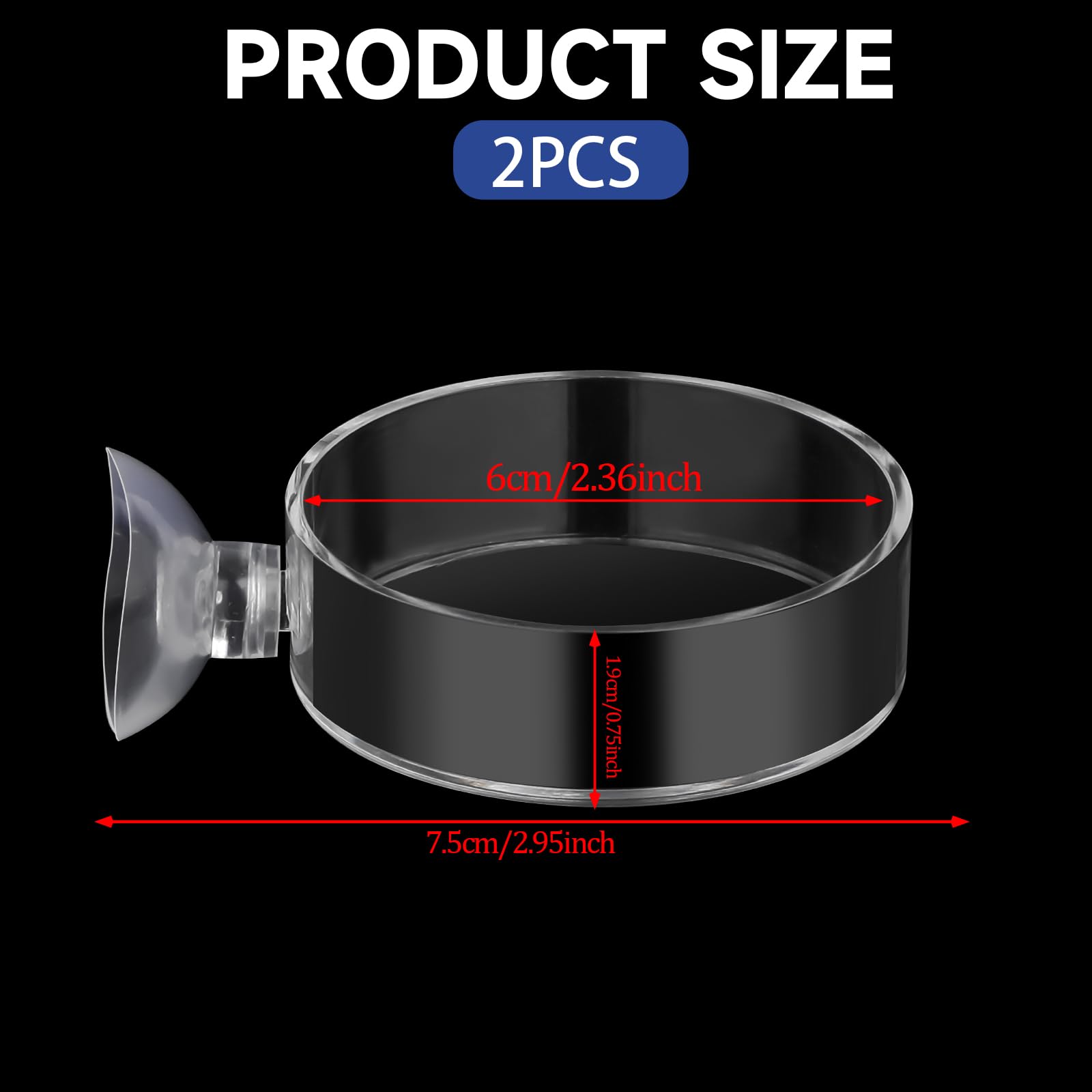 Mozeat Lens feeder dish with suction cup secures to tank wall