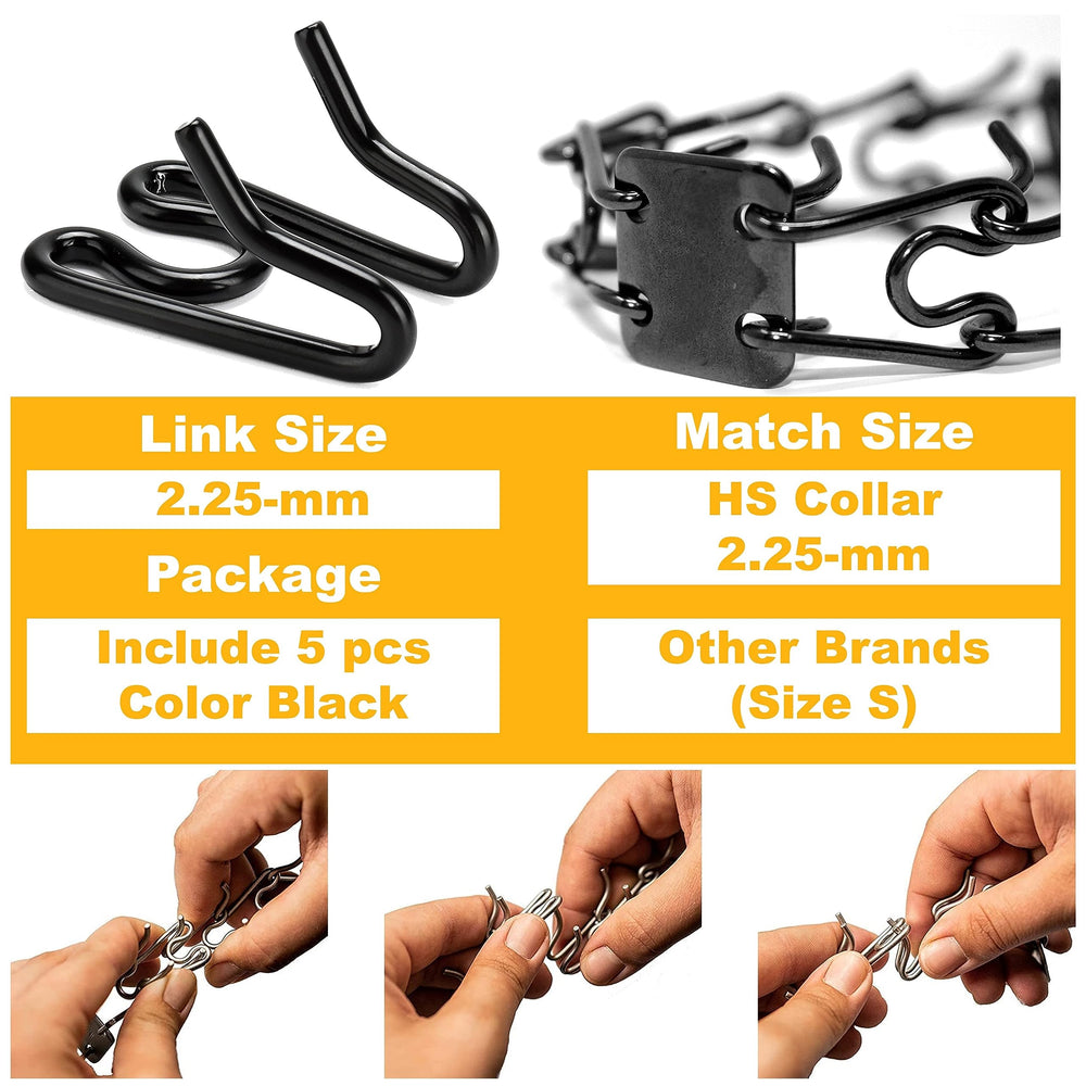 Mozeto collar-length extension shows 2.25mm links for secure training