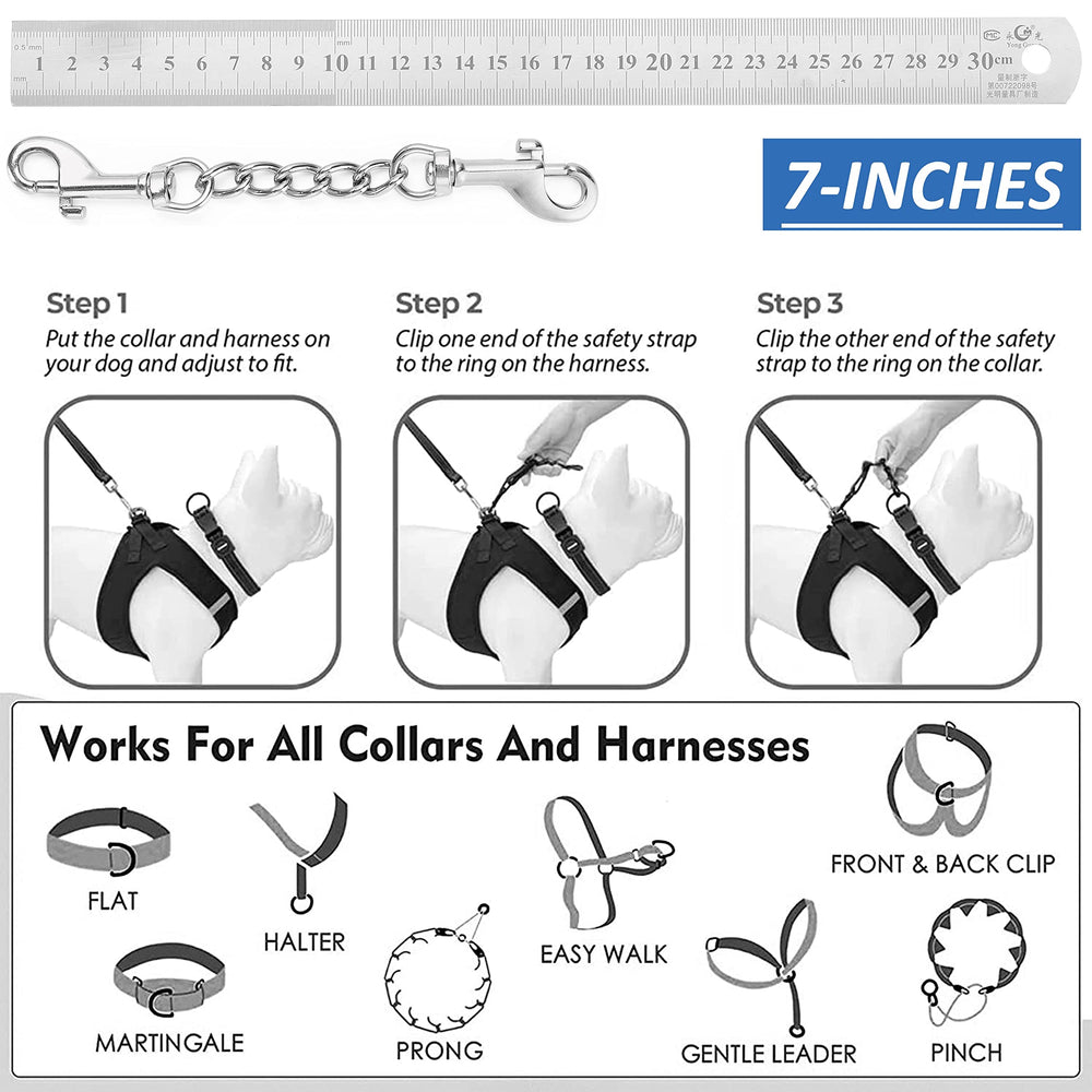 MOZETO collar clip with flat collar connection for everyday safety.