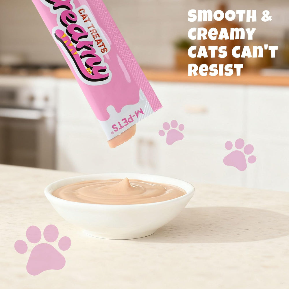 M-PETS Ocean Fresh Tuna tube close-up shows creamy squeeze texture for easy serving.