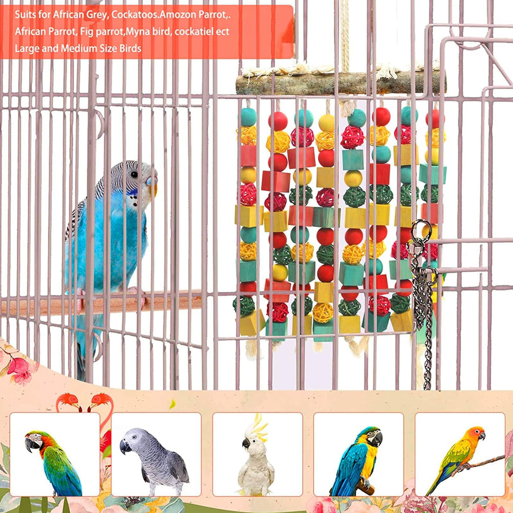 MQ Large Bird Toy multi-layer layout supports climbing and beak conditioning