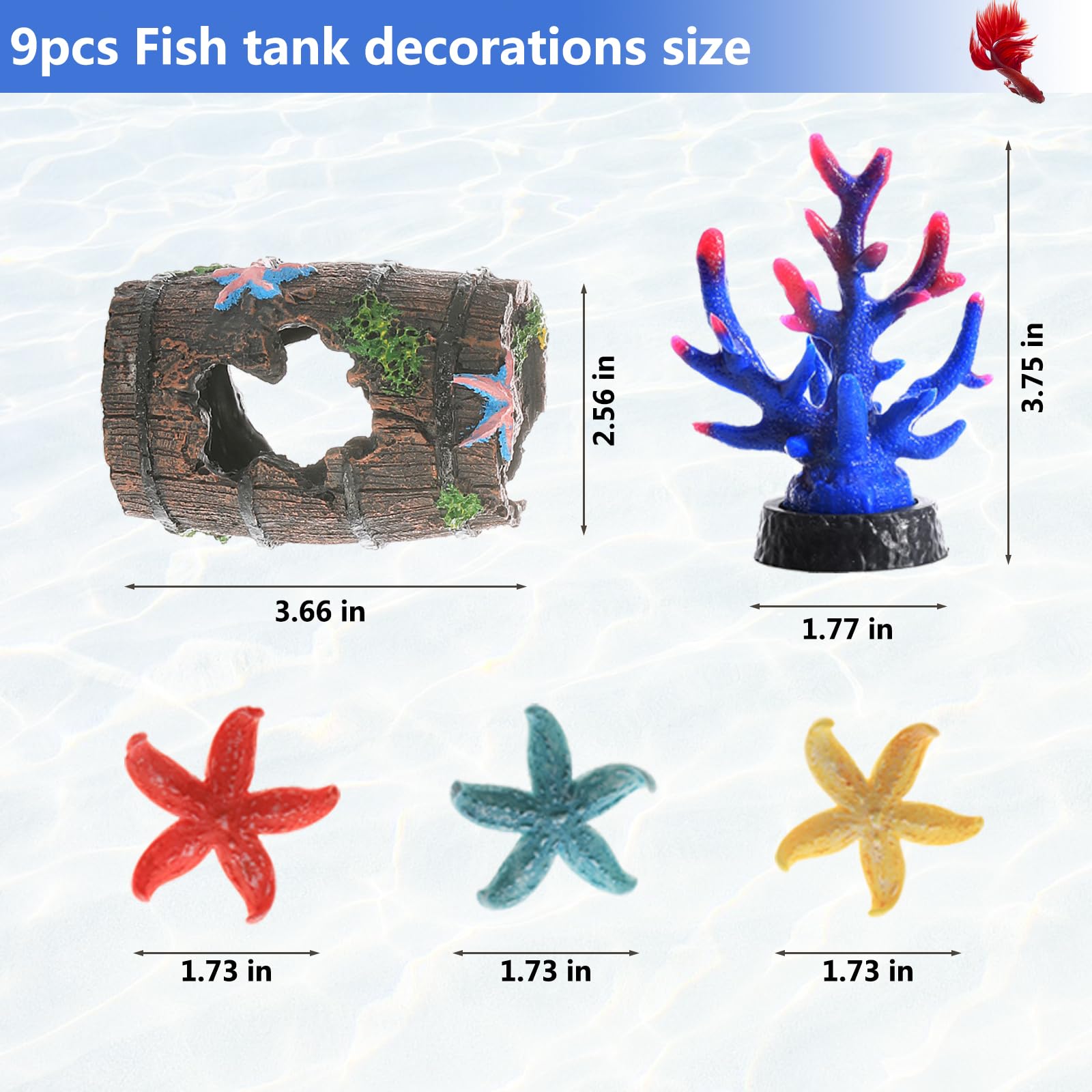MQACPUPY aquarium plants add vibrant color and safe enrichment for small tanks.