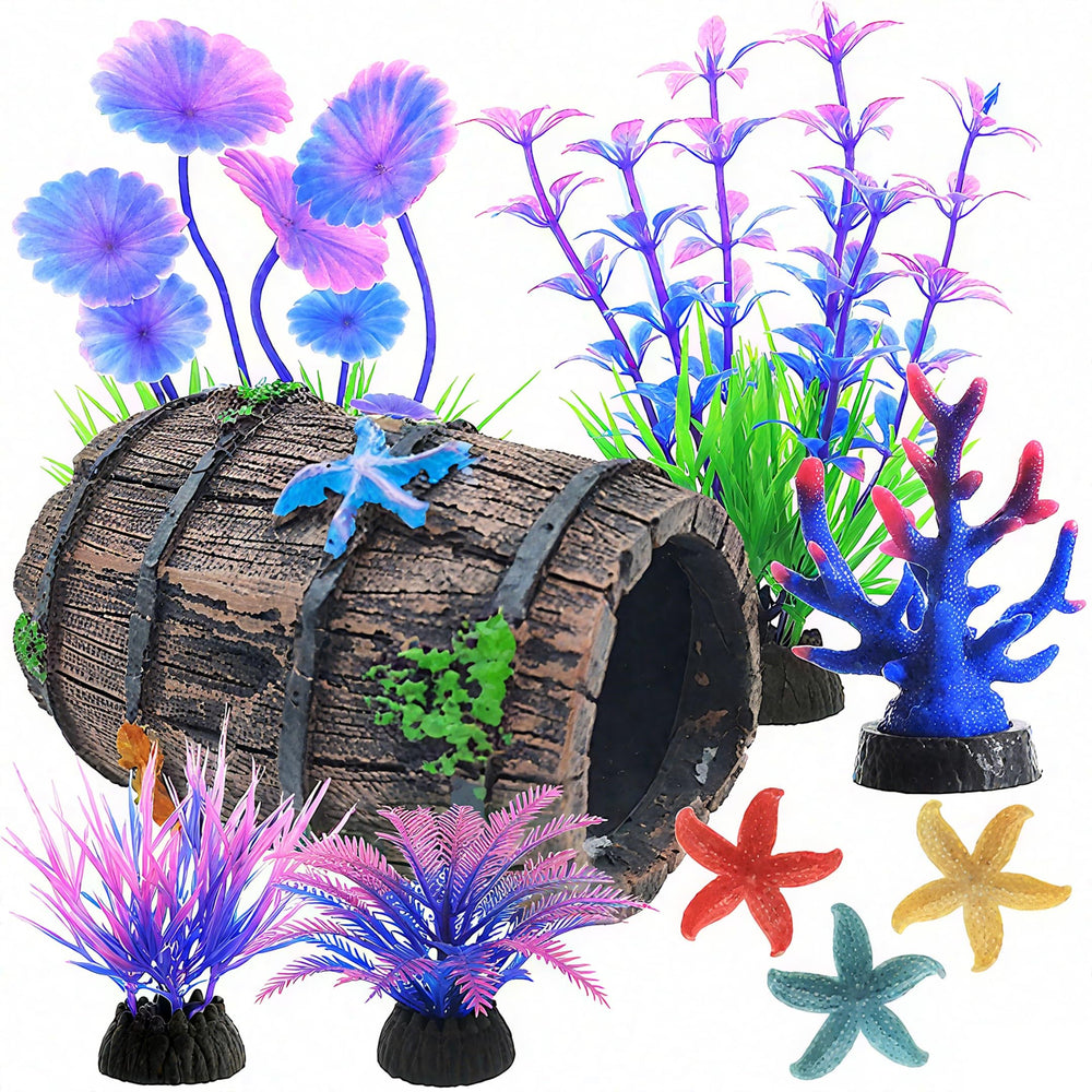 MQACPUPY broken barrel decoration provides a natural hiding spot for beta fish.