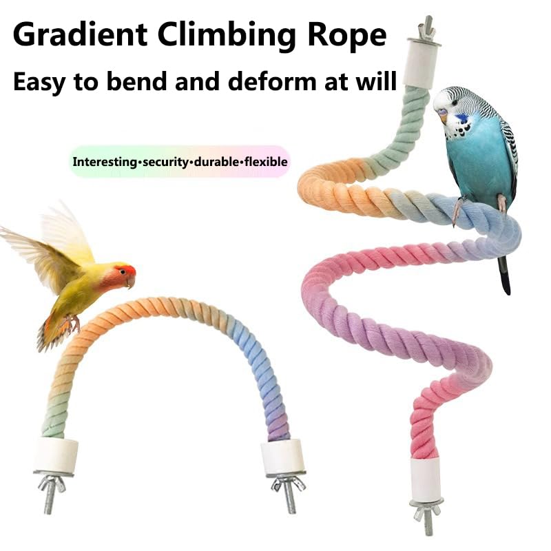 MQACPUPY rope perches cotton-wrap close-up shows durable, comfortable texture for birds.