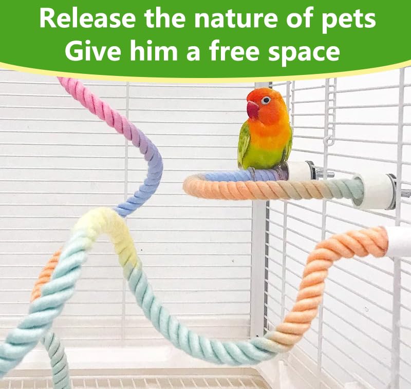 MQACPUPY rope perches for birds suitable for parrots, cockatiels, and parakeets.