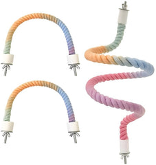 MQACPUPY rope perches pack in cage offers versatile, customizable perch setup for birds.