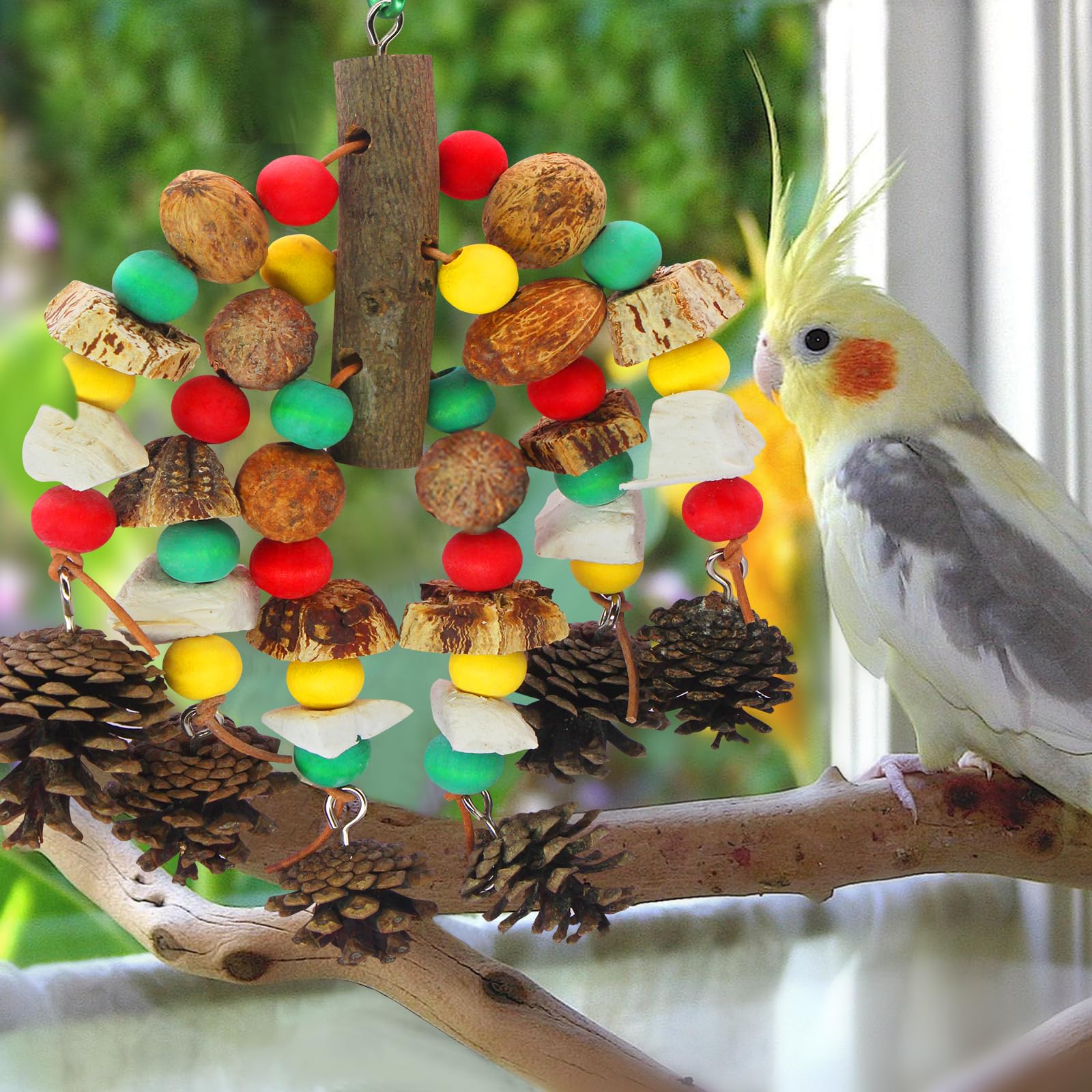 MQUPIN parrot toy enrichment pack reduces loneliness and boosts activity for African Grey, Cockatoo, Budgie