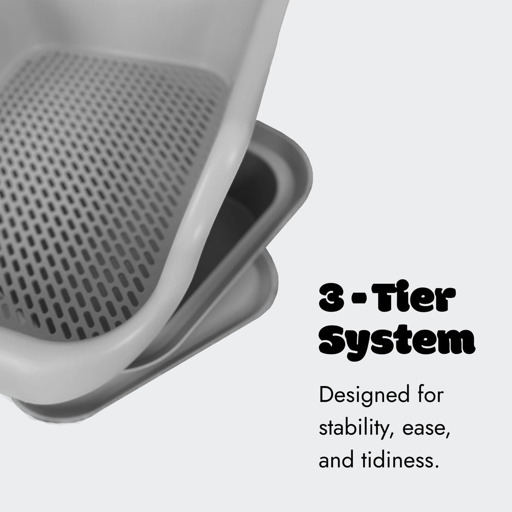 Mr. Catman non-stick plastic surface reduces sticking and cleanup time.