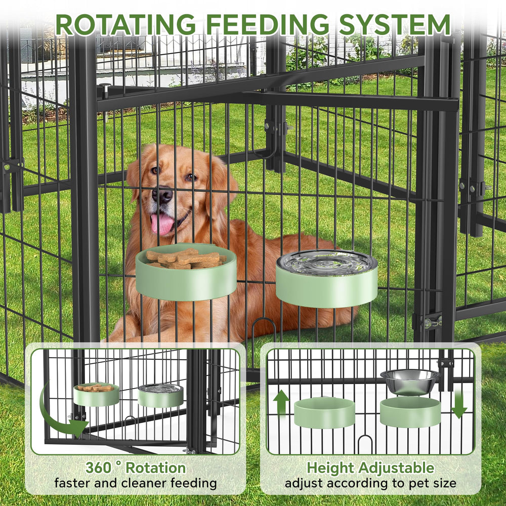 Mr IRONSTONE rotating feeding bowl enables efficient mealtimes outdoors.