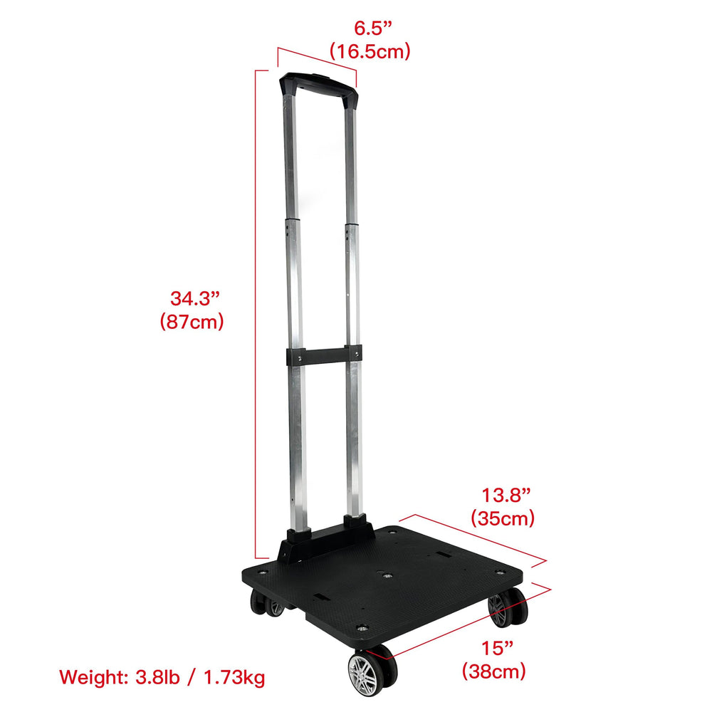 36 inch baggage height with pull-up handle suits standard luggage sizes.