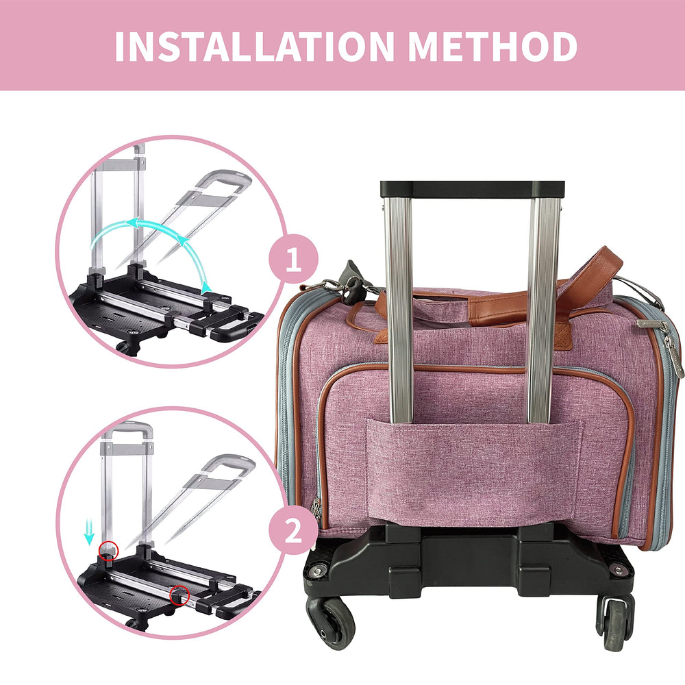 Spinner wheels glide smoothly, preventing pet tilting during transit.