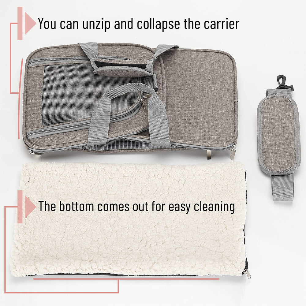 Mr. Pen cat carrier with detachable strap enables versatile carrying options.